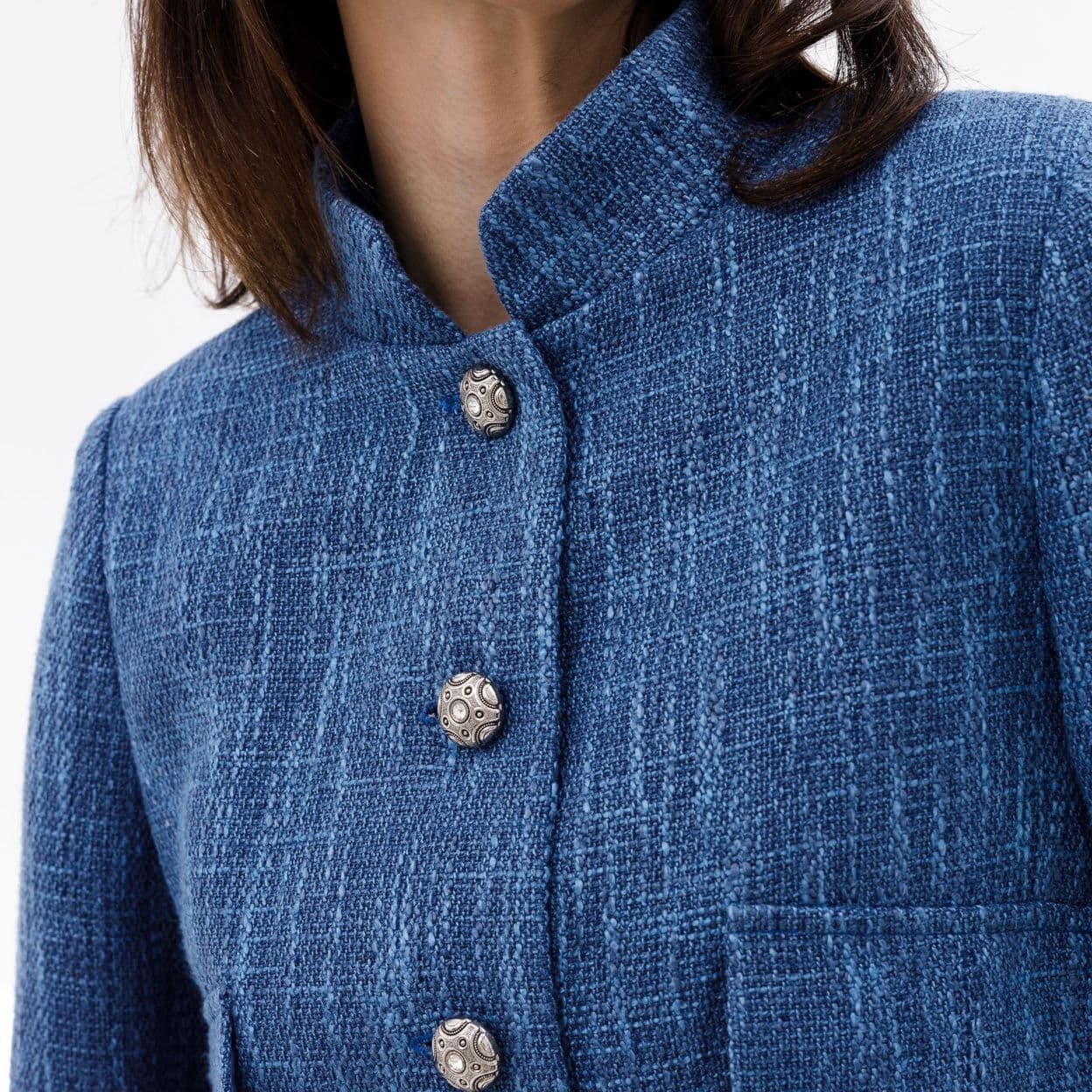 Купить Жакет женский из твида синий