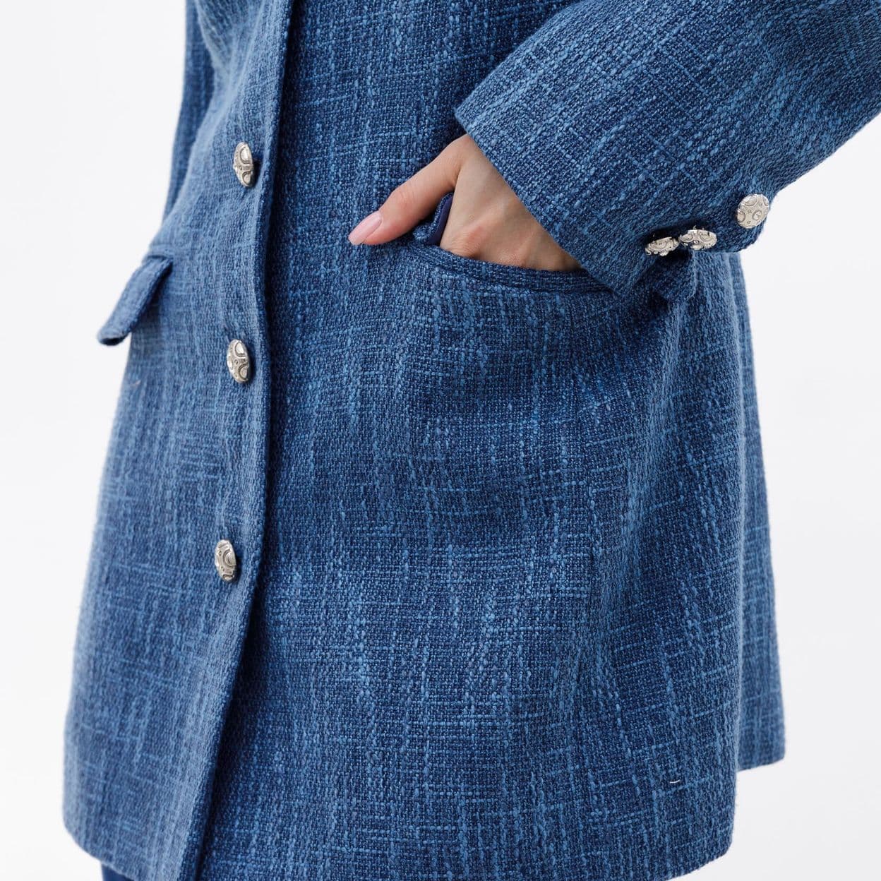 Купить Жакет женский из твида синий