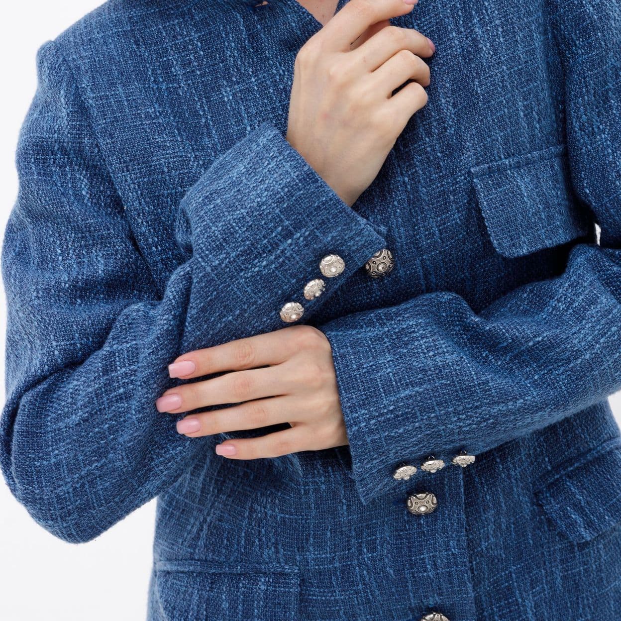 Купить Жакет женский из твида синий