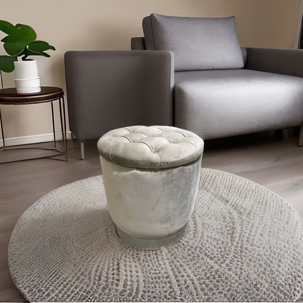 Купить Круглый пуф с крышкой