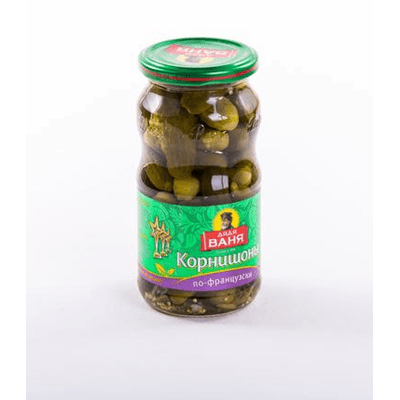 Купить КОРНИШОНЫ ДЯДЯ ВАНЯ ПО-ФРАНЦУЗСКИ 420 Г. с доставкой на дом . Доставка продуктов Тюмень , доставка продуктов в Тюмени , dostavka-produktov-tyum