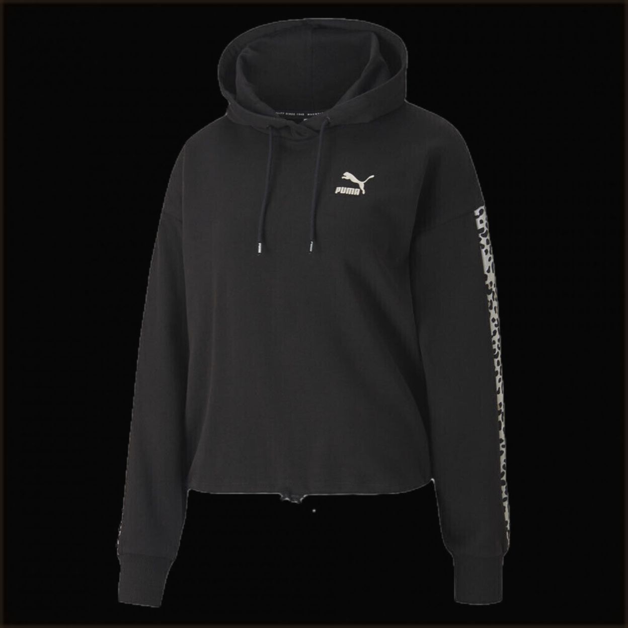 Купить Puma Classics Cropped Aop Pullover Hoodie Womens Size XL Casual Athletic Outerw