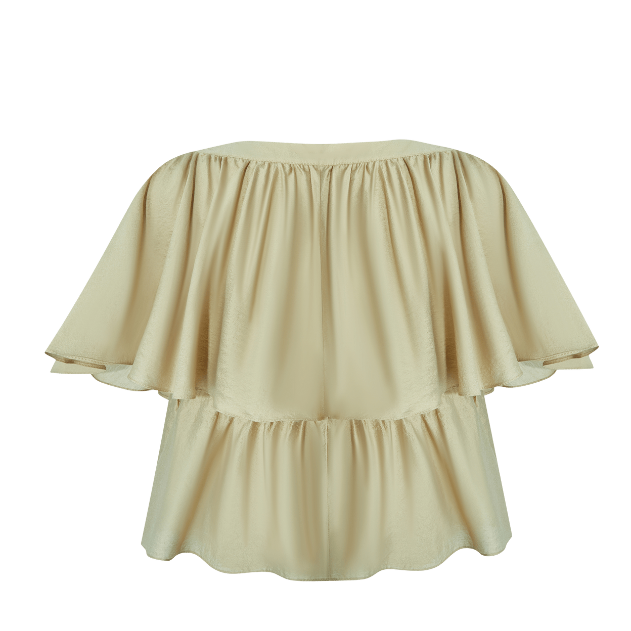 Купить Топ женский с воланами золотистый