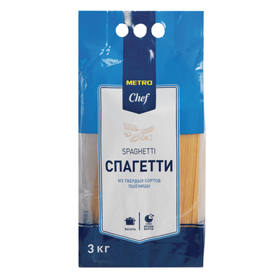 Купить МАКАРОННЫЕ ИЗДЕЛИЯ METRO CHEF СПАГЕТТИ 3 КГ. доставка продуктов Тюмень . доставка продуктов в Тюмени . доставка фруктов Тюмень . доставка фрукт