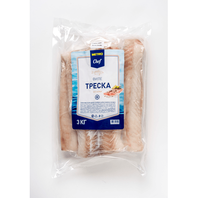 Купить ФИЛЕ ТРЕСКИ METRO CHEF БЕЗ КОЖИ СВЕЖЕМОРОЖЕНОЕ ~ 3 КГ. доставка продуктов тюмень . доставка продуктов в тюмени . доставка фруктов тюмень . дост