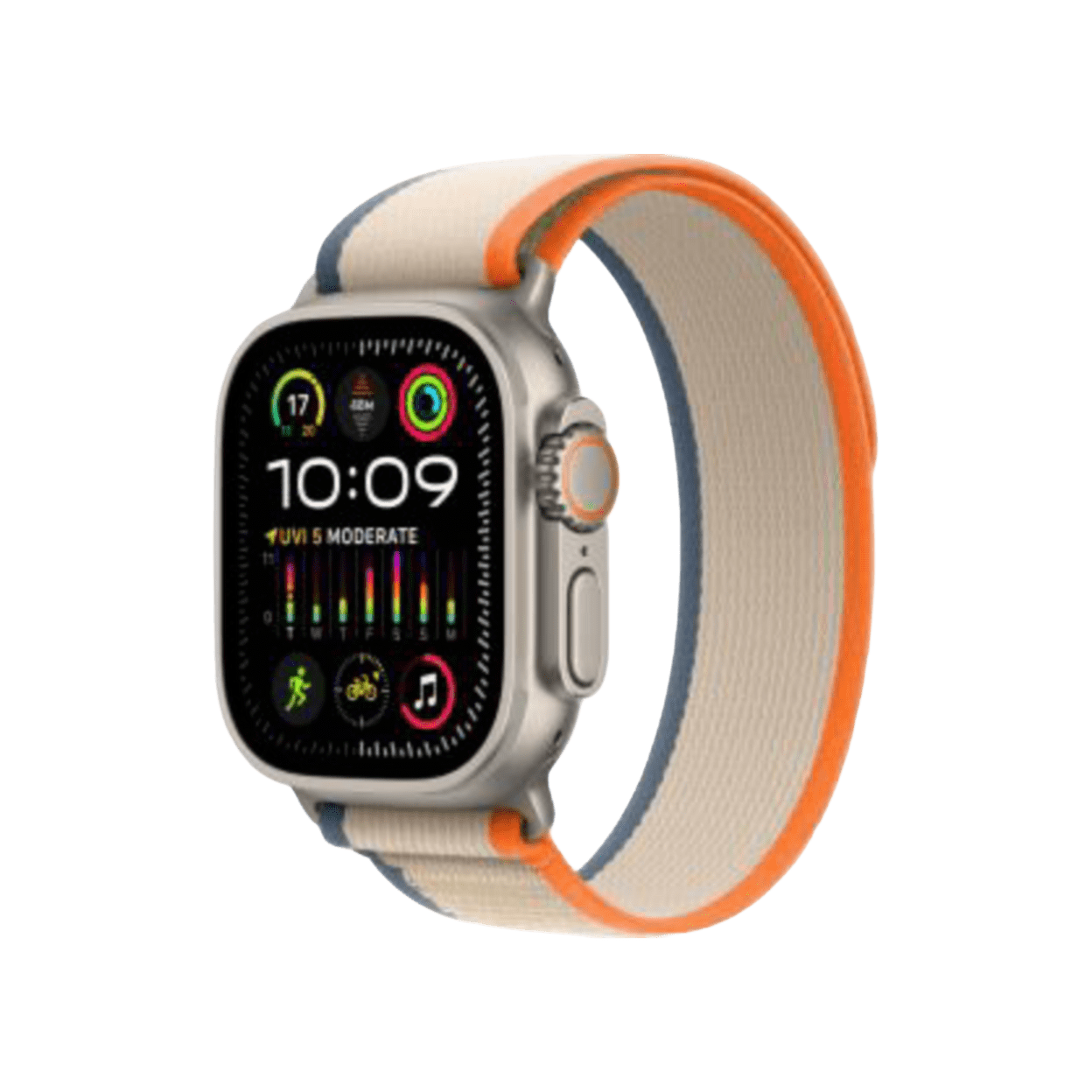 Купить Apple Watch Ultra 2 49 мм Titanium Case, титановый/оранжево-бежевый Trail Loop (2023)