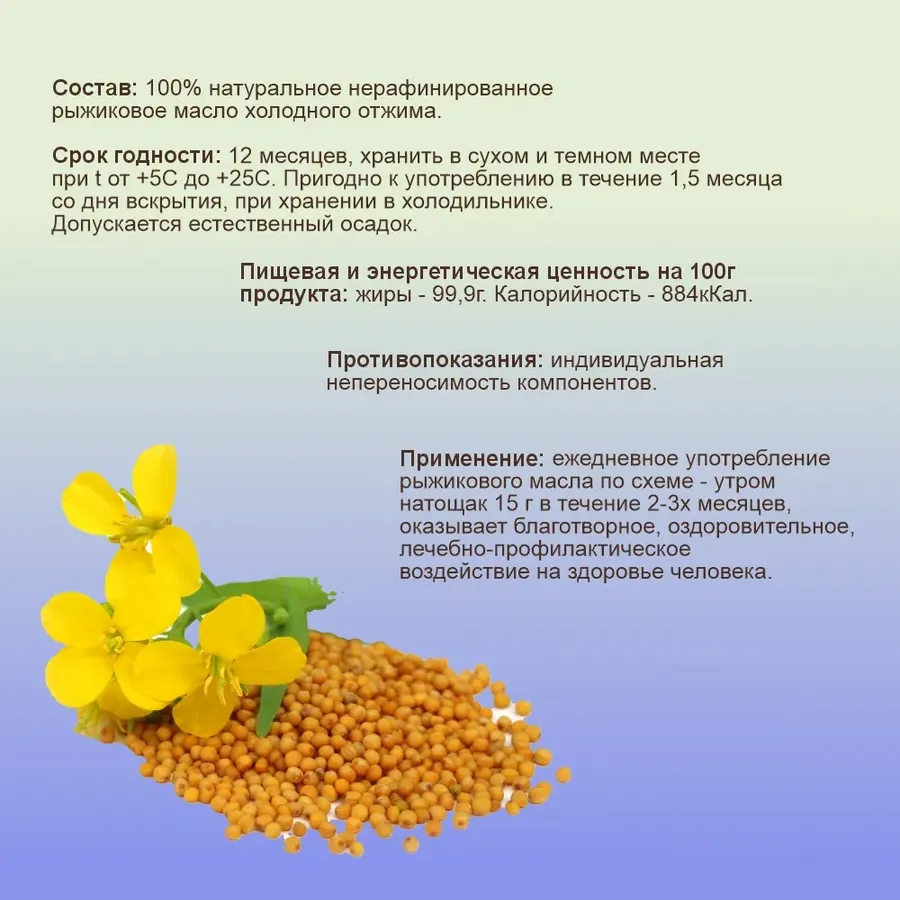 Купить ЗДРАВА Масло Рыжиковое 250 мл. Холодный отжим