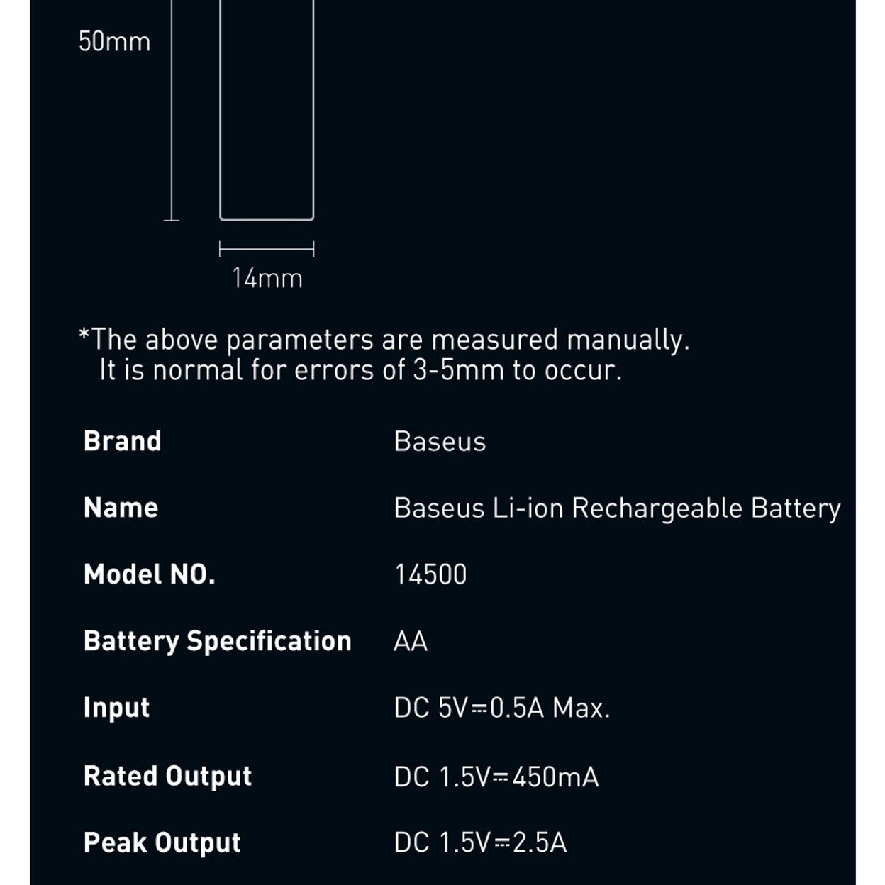 Купить Многоразовые аккумуляторы Baseus AA Rechargeable Li-ion Battery 4 шт