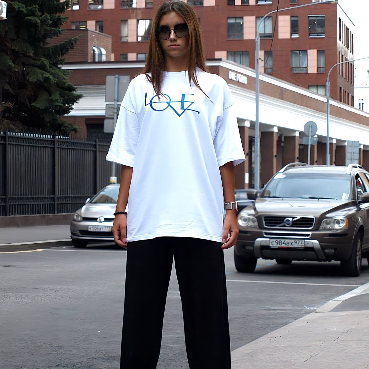 Купить Футболка oversize LOVE- White