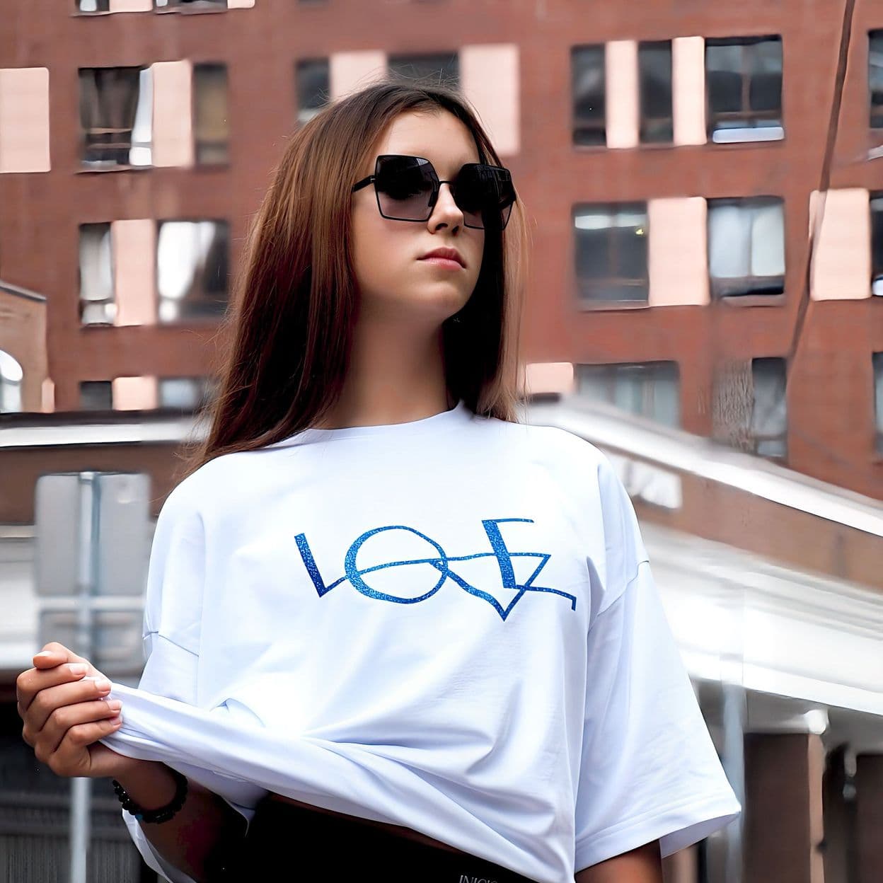 Купить Футболка oversize LOVE- White