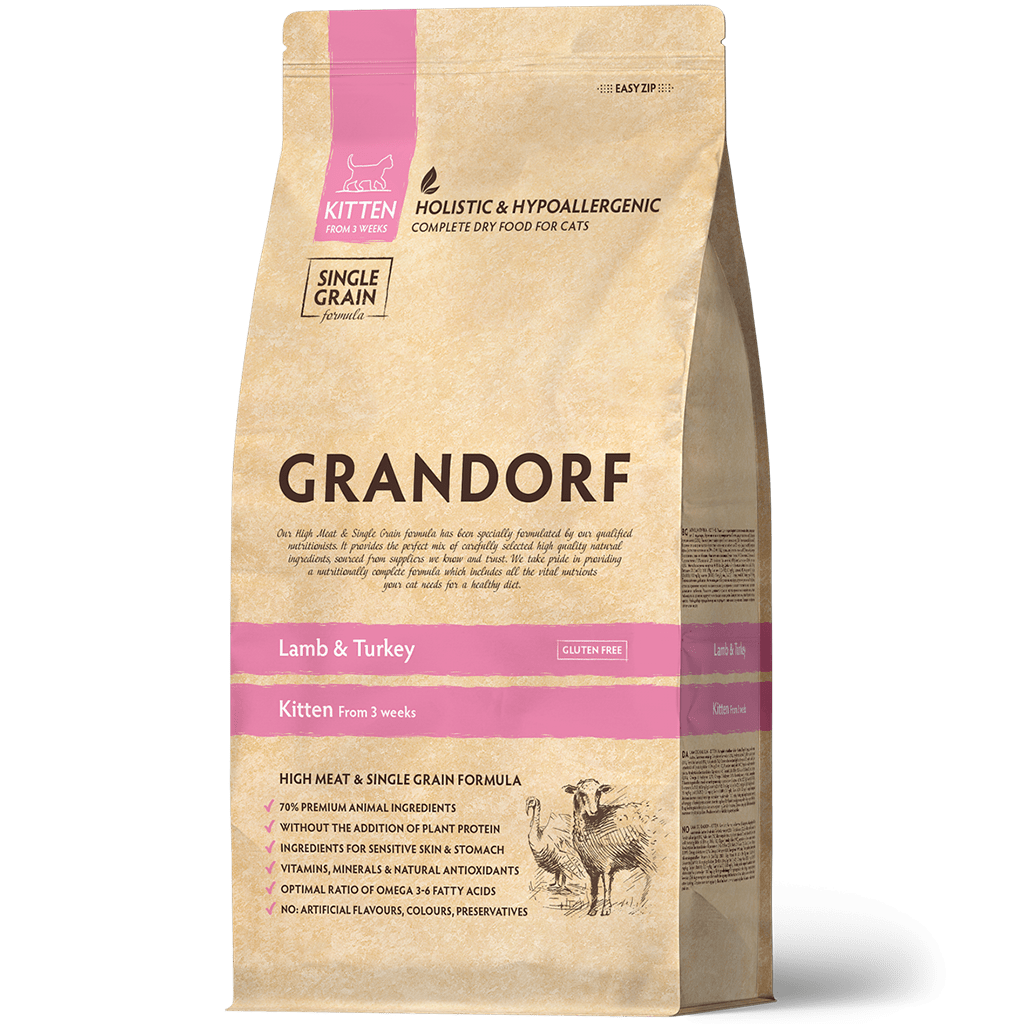 Купить GRANDORF Kitten сухой корм для котят, с ягненком и индейкой 400гр