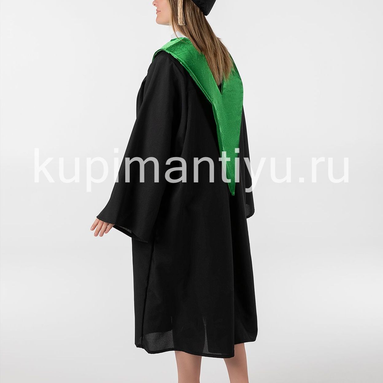 Купить Мантия магистра с шапочкой, розовая накидка зеленая