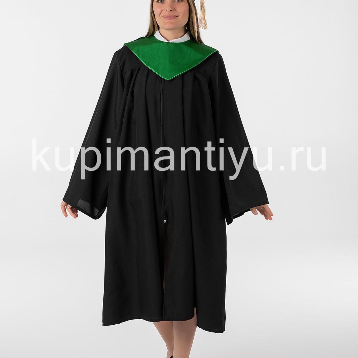 Купить Мантия магистра с шапочкой, розовая накидка зеленая