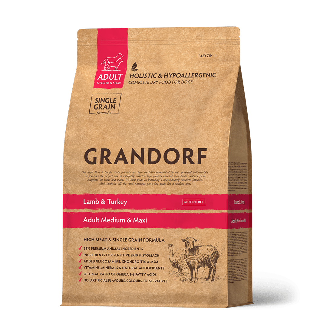 Купить GRANDORF Adult Medium & Maxi сухой корм для взрослых собак средних и крупных пород с ягненком и индейкой 10кг