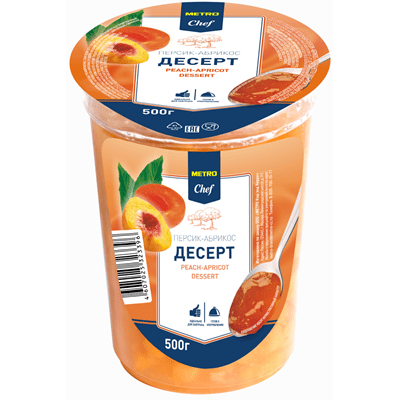 Купить ДЕСЕРТ METRO CHEF ПЕРСИК-АБРИКОС 500 Г. с доставкой на дом . Доставка продуктов Тюмень , доставка продуктов в Тюмени , dostavka-produktov-tyume