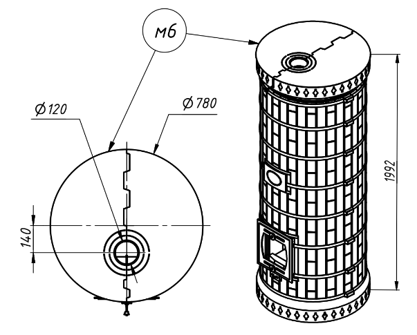 Купить Печь отопительная "СУДАРЫНЯ" в талькохлорите