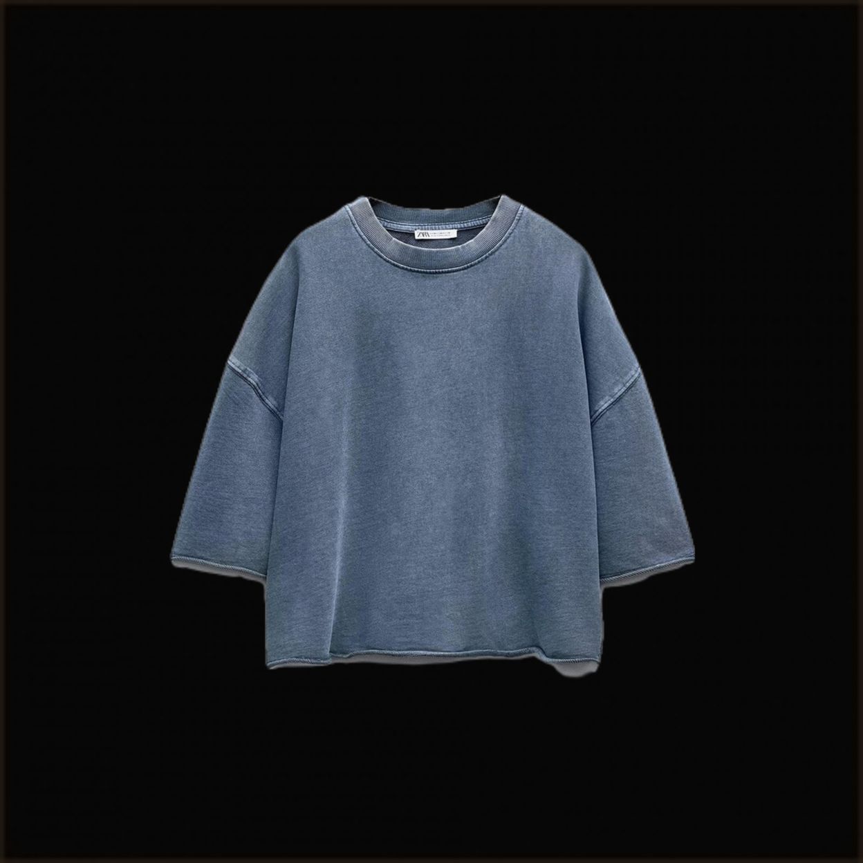 Купить Толстовка из мягкой ткани в рубчик с короткими рукавами ZARA