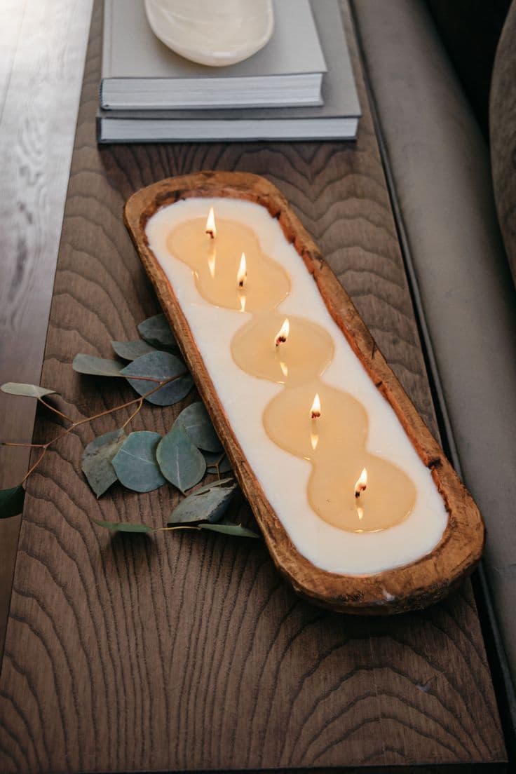 Купить Свеча в деревянном подсвечнике от 1 кг