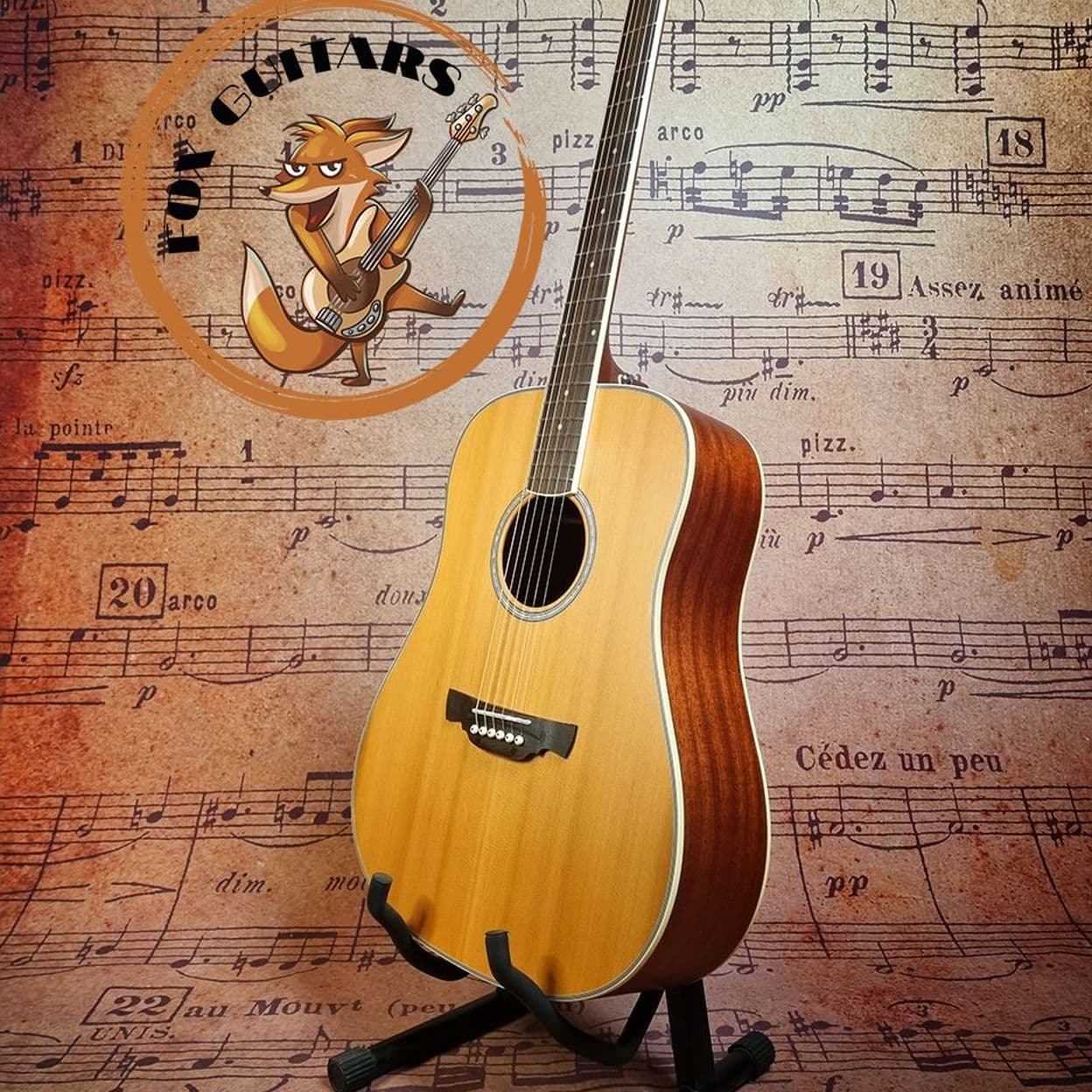 Купить Акустическая гитара из массива Crafter D7 с чехлом