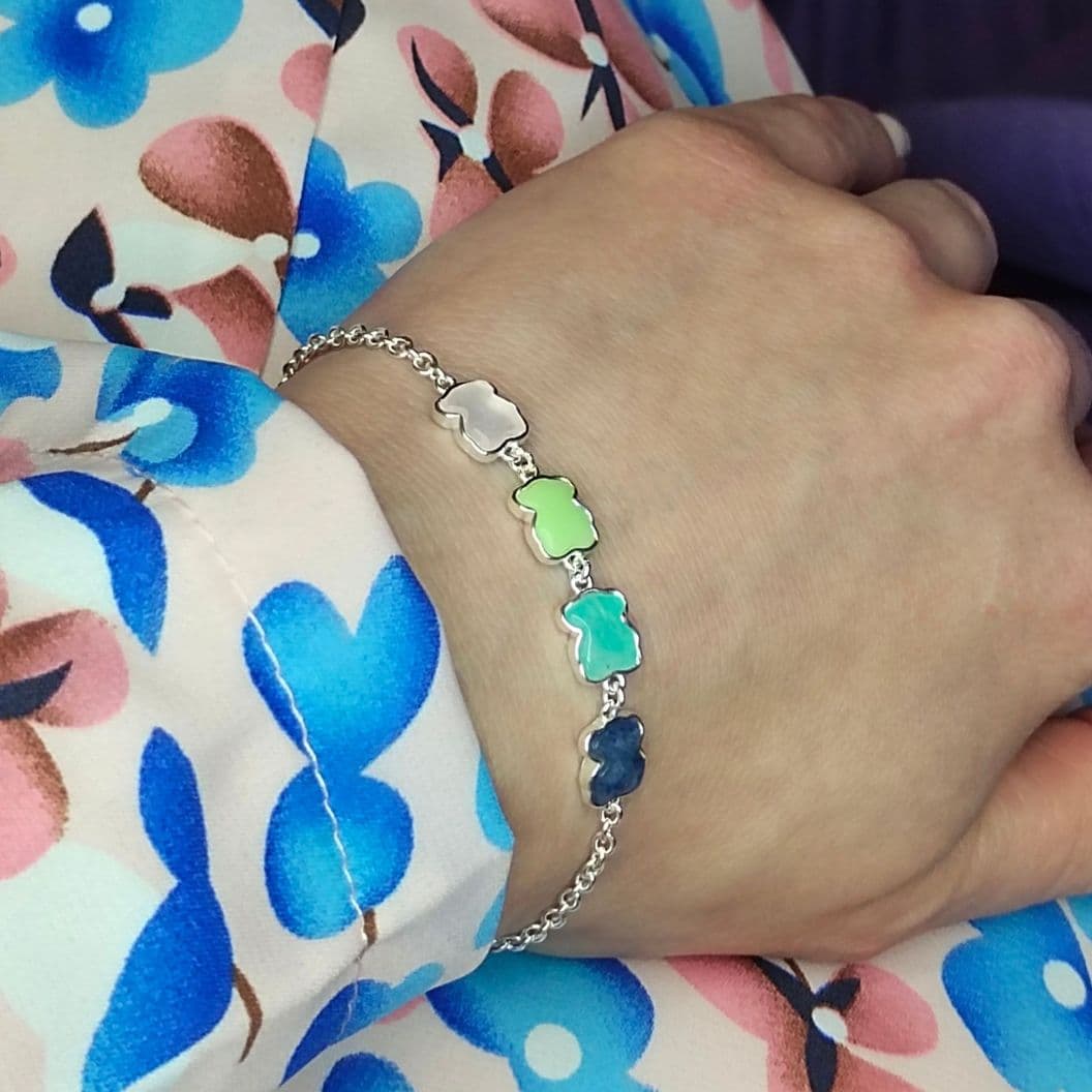 Купить Браслет Tous Color серебряный драгоценные камни