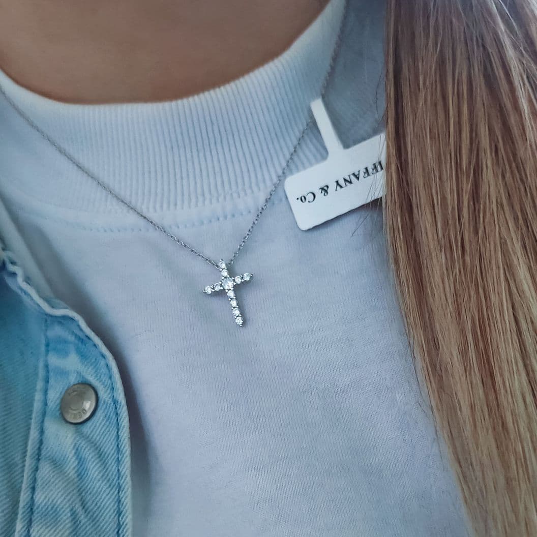Купить Крестик Tiffany серебряный