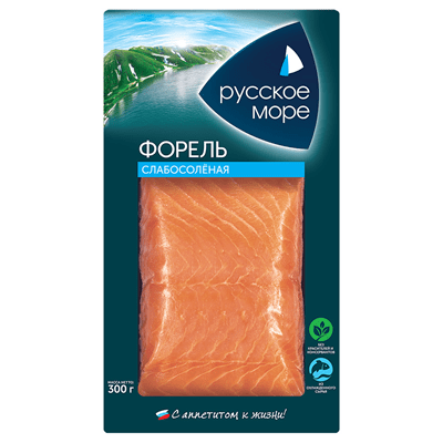 Купить ФОРЕЛЬ РУССКОЕ МОРЕ ФИЛЕ КУСОК СЛАБОСОЛ. 300 Г. Доставка продуктов Тюмень . Рыба Тюмень . Доставка продуктов в Тюмени