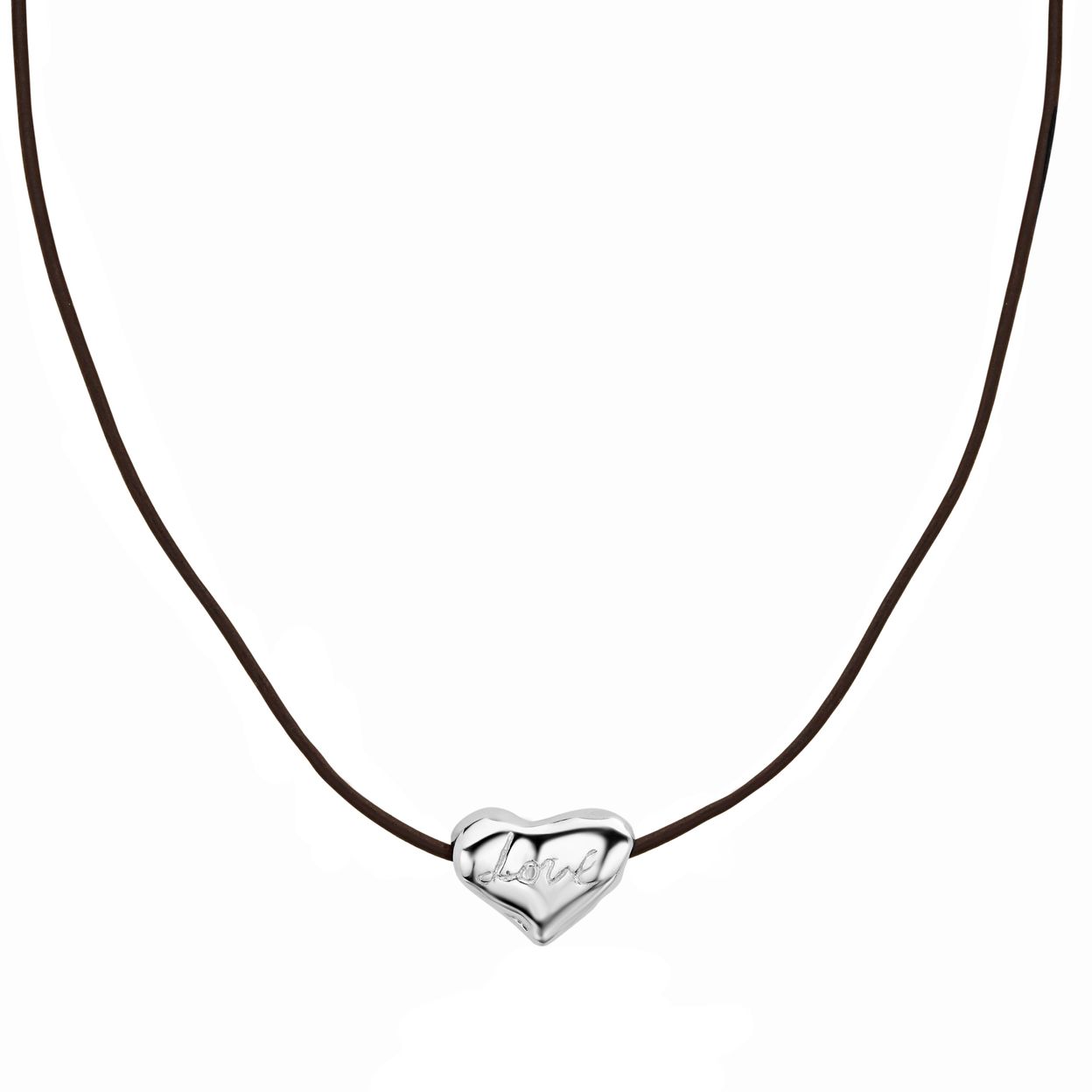 Купить LOVE ALWAYS WINS Чокер на шнурке с сердцем LOVE, платинирование