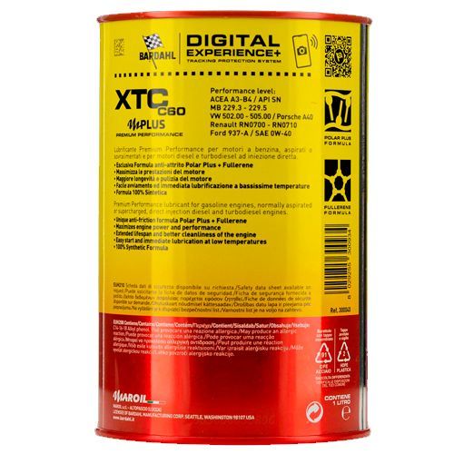Купить Масло моторное 0W40 XTC C60 SN/CF, A3/B4 1л, 300039