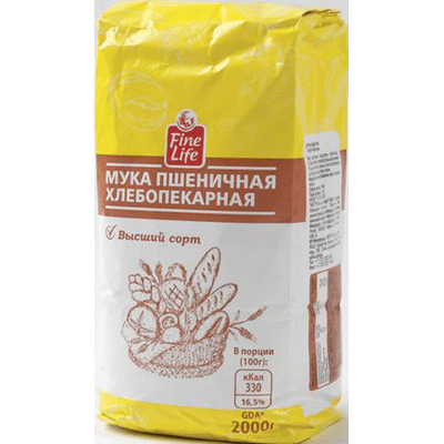 Купить МУКА FINE LIFE ВЫСШИЙ СОРТ 2000 Г. с доставкой на дом . Доставка продуктов Тюмень , доставка продуктов в Тюмени , dostavka-produktov-tyumen , d