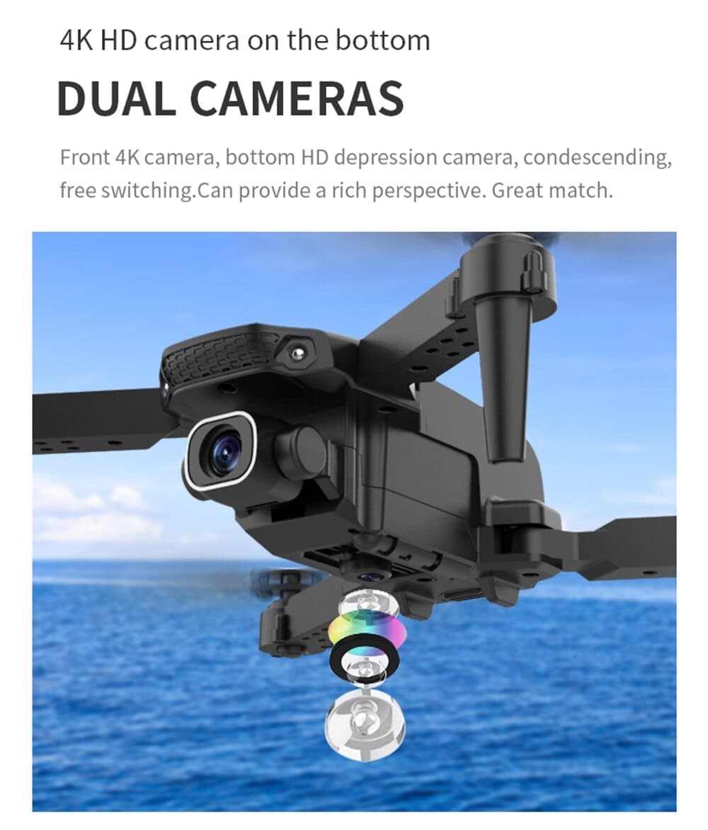 Купить Квадрокоптер дрон K5 с камерой DualCam 4K и 2 аккумулятора
