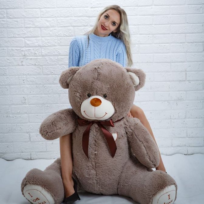 Плюшевый Медведь "Love" 160 см Капучино