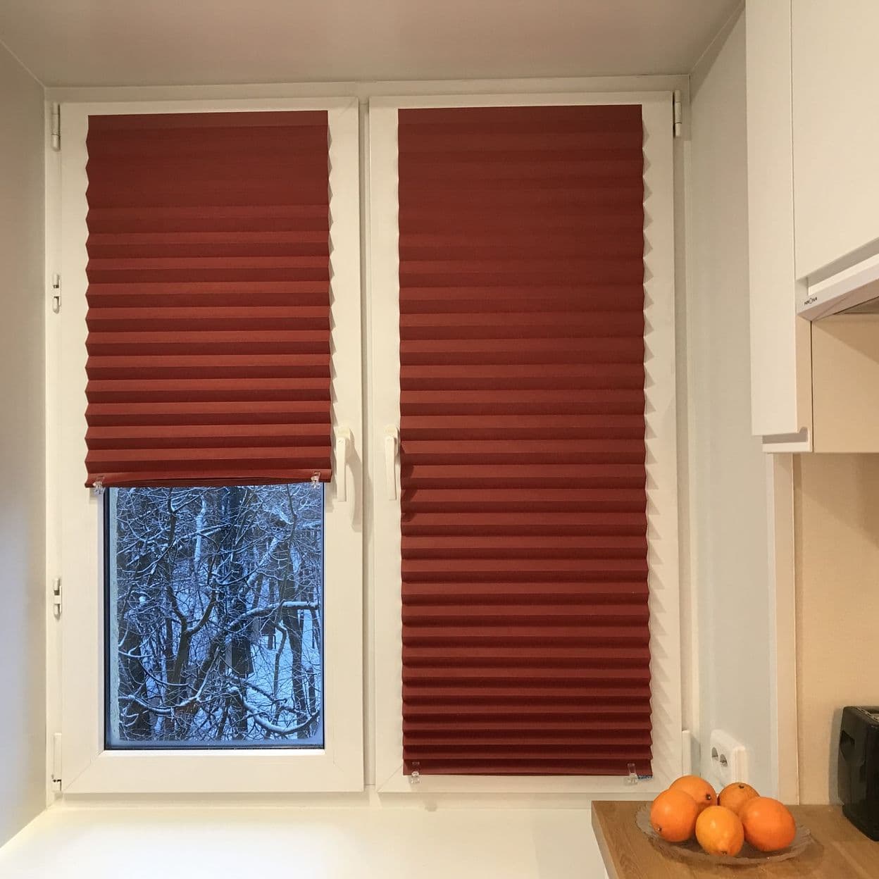 Купить Шторы жалюзи плиссе бумажные Rolui красные 70х160 см
