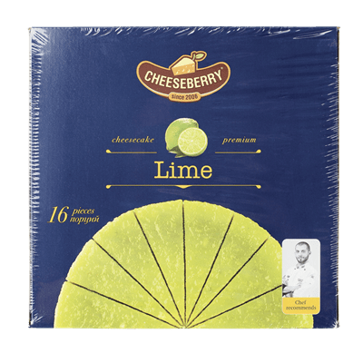 Купить ЧИЗКЕЙК С ЛАЙМОМ CHEESEBERRY 1,8 КГ. (16 ПОРЦ.) ЗАМОРОЖЕННЫЙ. доставка продуктов Тюмень . доставка продуктов в Тюмени . доставка фруктов Тюмень