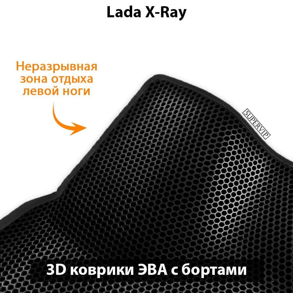 Купить Передние коврики ЭВА с бортами для Lada X-Ray без вещевого ящика переднего пассажира