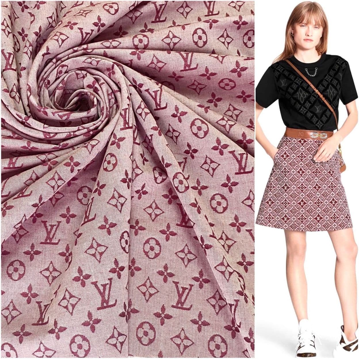 Купить ткань мягкий хлопок Louis Vuitton с доставкой в интернет магазине тканей