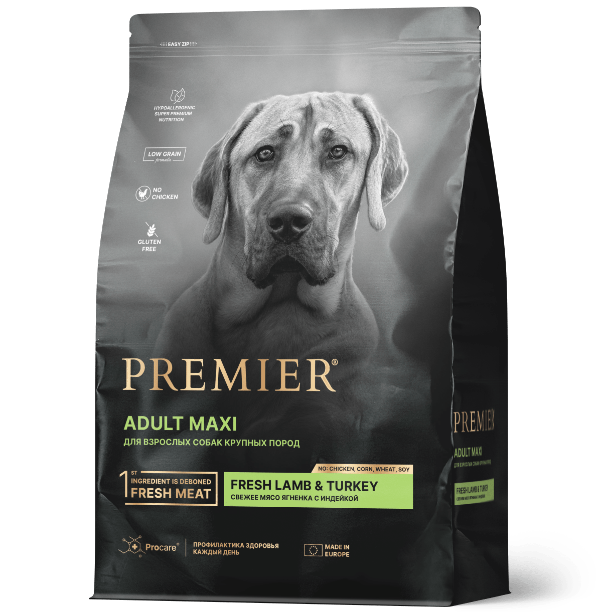 Купить Premier ADULT Maxi сухой корм для собак крупных пород, свежее мясо ягненка с индейкой 10кг