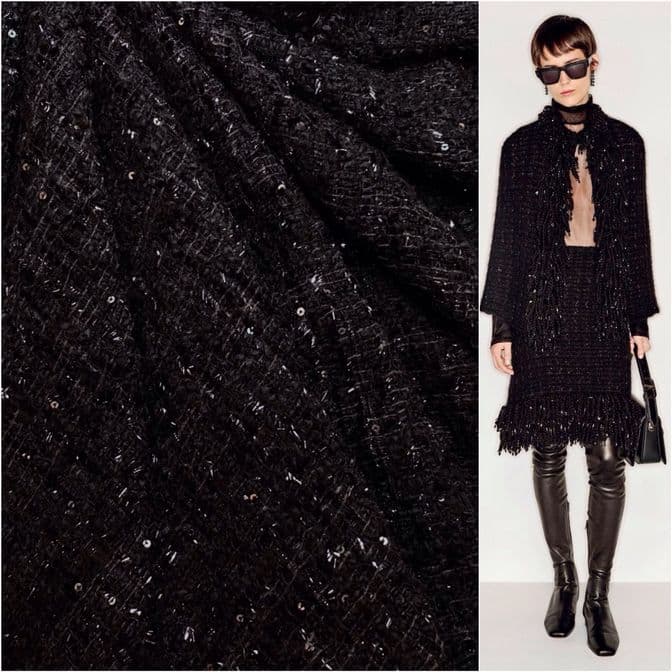 Купить ткань шерсть твид Chanel