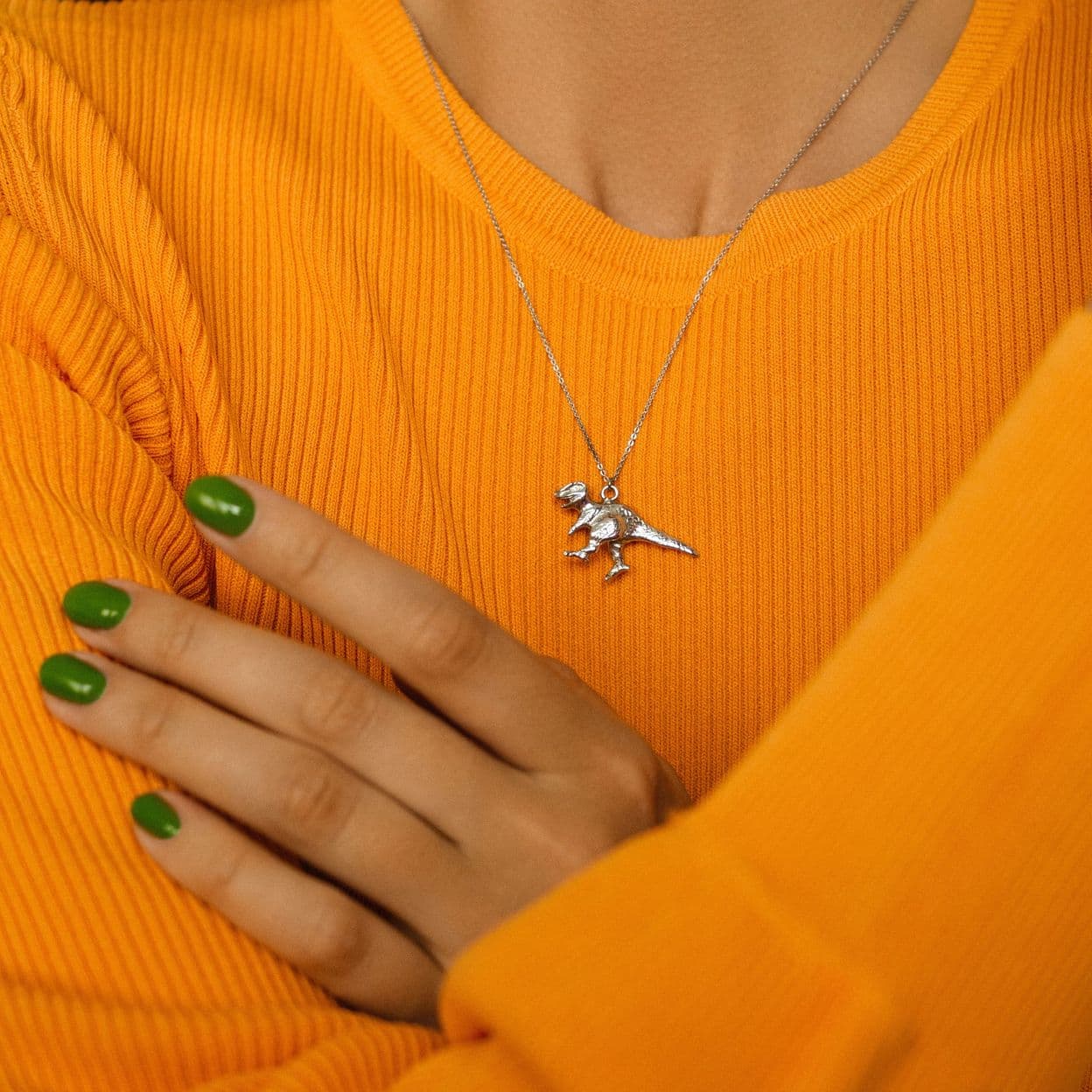 Купить ROAR SIDE Колье с динозавром, платинирование