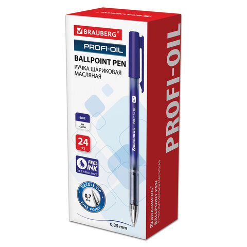 Купить Ручка шариковая масляная BRAUBERG "Profi-Oil", СИНЯЯ, корпус с печатью, узел 0,7 мм, линия письма 0,35 мм