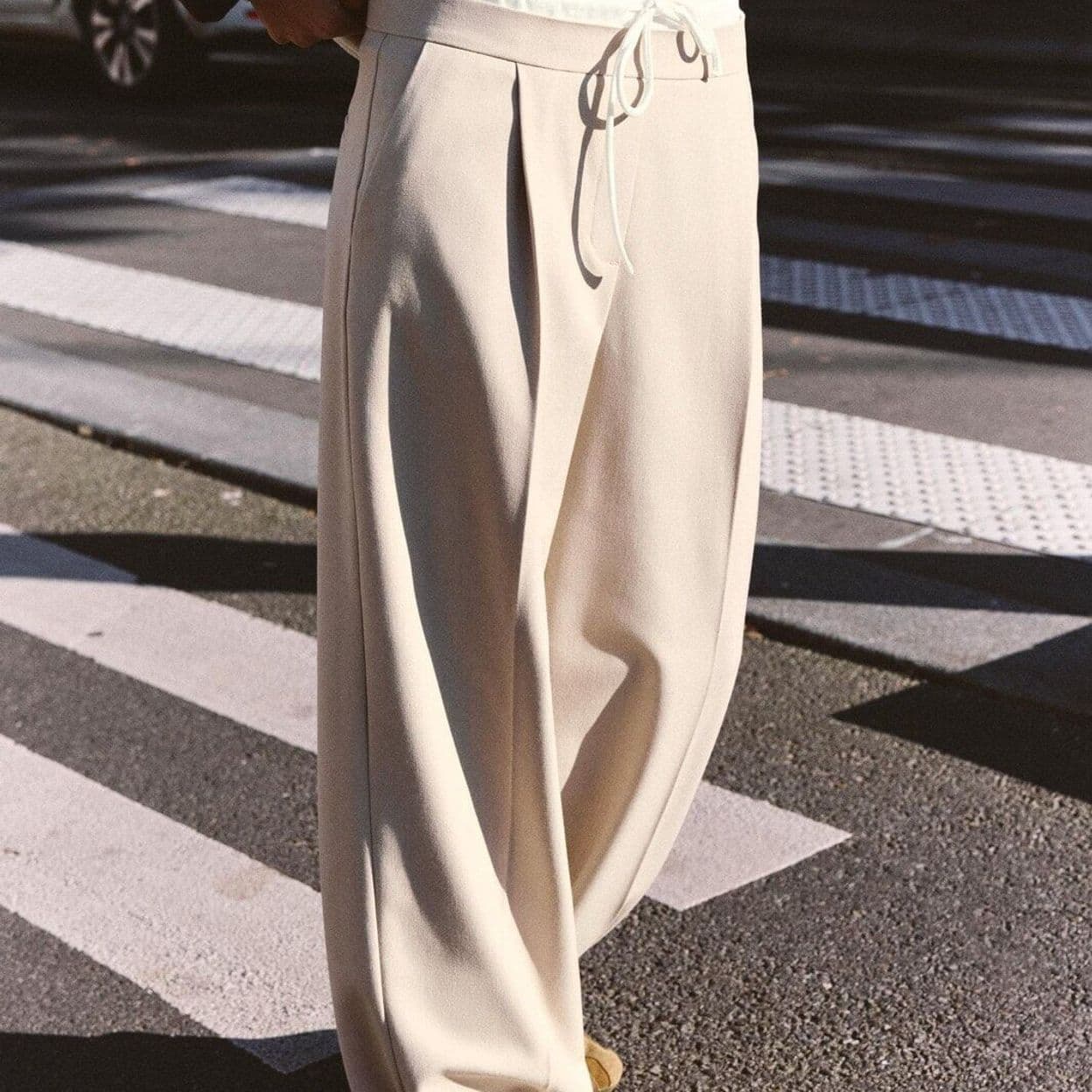 Купить Брюки wide leg с двойным поясом ZARA