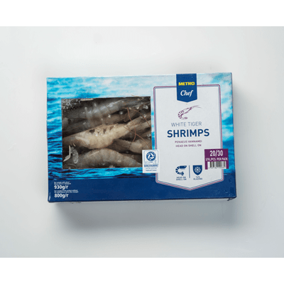 Купить КРЕВЕТКИ GAMBAS 20/30 С ГОЛОВОЙ ЗАМОРОЖЕННЫЕ 800 Г. доставка продуктов тюмень . доставка продуктов в тюмени . доставка фруктов тюмень . доставк