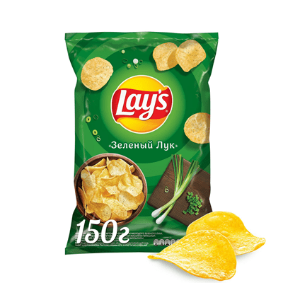 Купить ЧИПСЫ КАРТОФЕЛЬНЫЕ LAYS ЗЕЛЕНЫЙ ЛУК 150 Г. с доставкой на дом . Доставка продуктов Тюмень , доставка продуктов в Тюмени , dostavka-produktov-ty