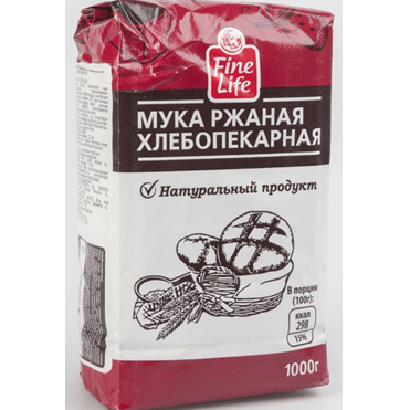 Купить МУКА РЖАНАЯ FINE LIFE 1 КГ. с доставкой на дом . Доставка продуктов Тюмень , доставка продуктов в Тюмени , dostavka-produktov-tyumen , dostavka