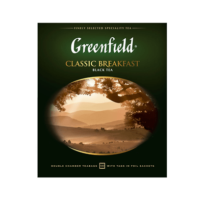 Купить GREENFIELD ЧАЙ ЧЕРНЫЙ СLASSIC BREAKFAST 100 ШТ. X 2 Г. доставка продуктов Тюмень . доставка продуктов в Тюмени . доставка фруктов Тюмень . дост