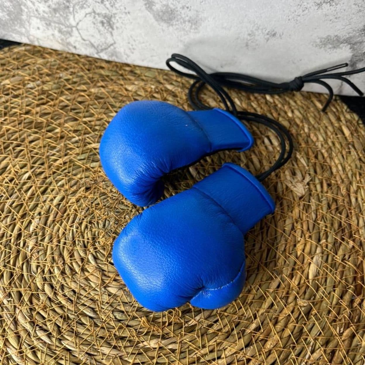 Купить Перчатки боксерские из кожи синие