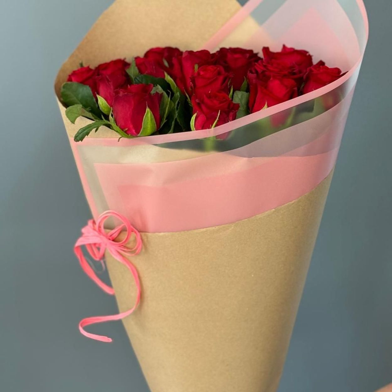 Купить Букет №9 из 15 бордовых роз
