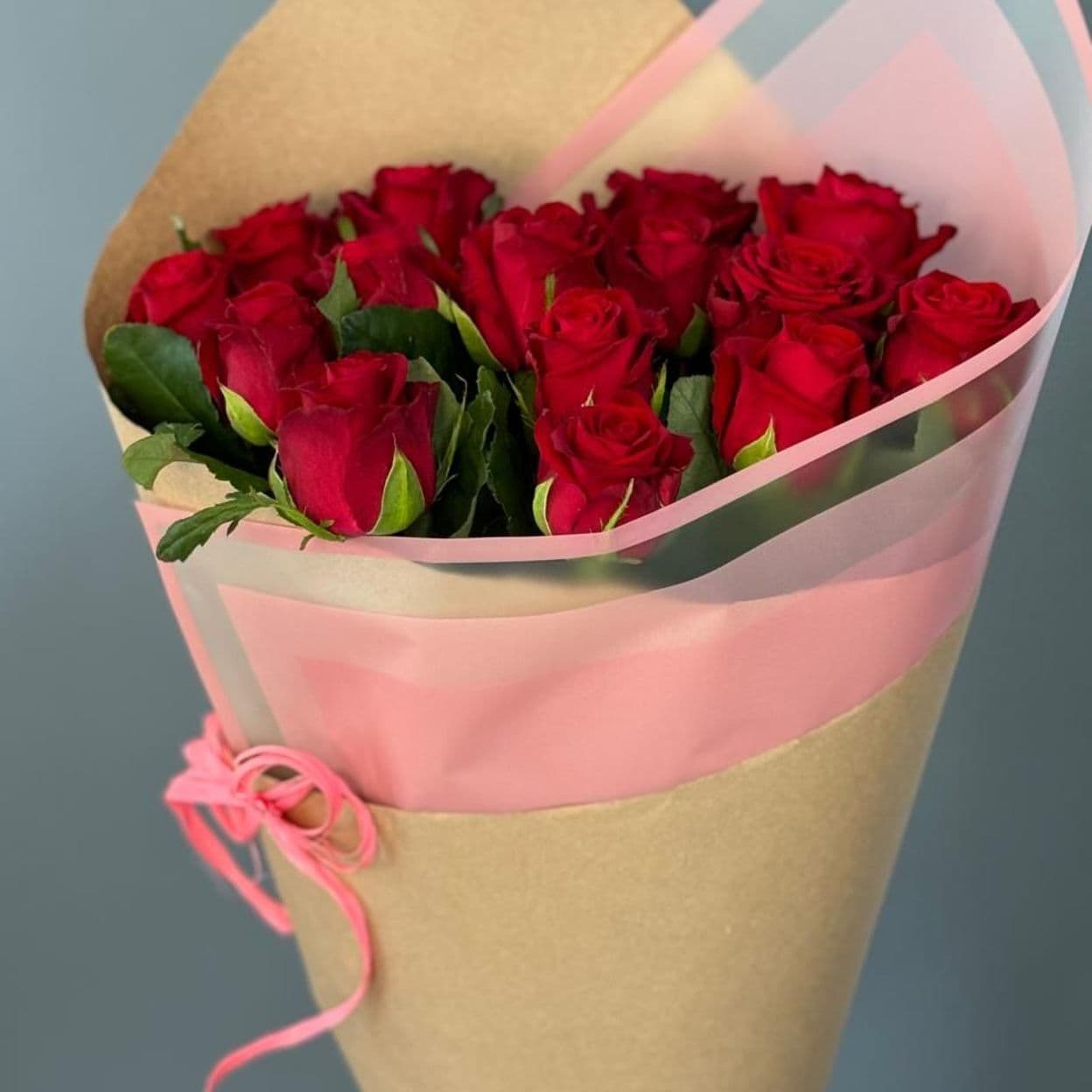 Купить Букет №9 из 15 бордовых роз