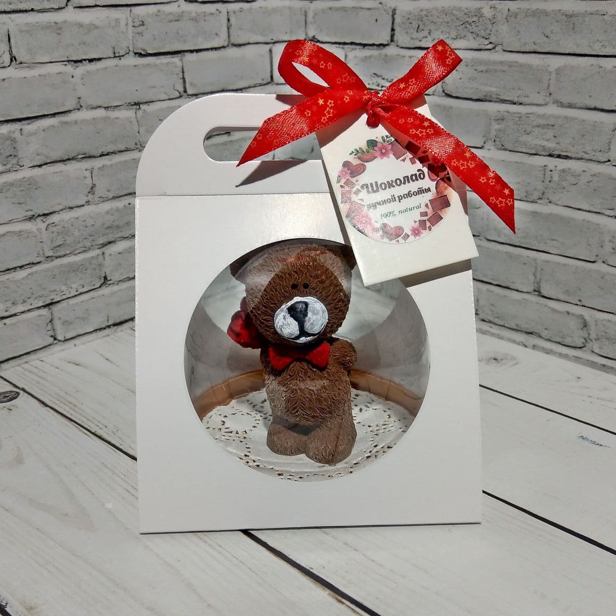 Купить Мишка с розой 3D