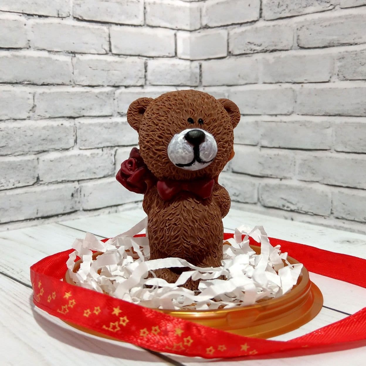 Купить Мишка с розой 3D