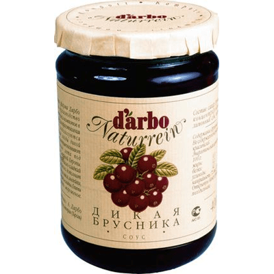 Купить D'ARBO СОУС ДИКАЯ БРУСНИКА 400 Г. с доставкой на дом . Доставка продуктов Тюмень , доставка продуктов в Тюмени , dostavka-produktov-tyumen , do